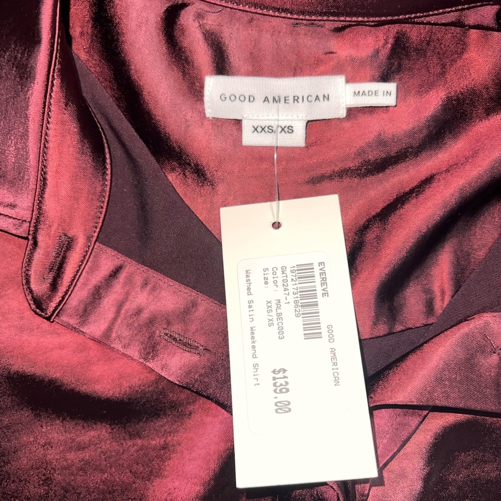 Good American Deep Burgundy Blouse - Picture 5 of 7